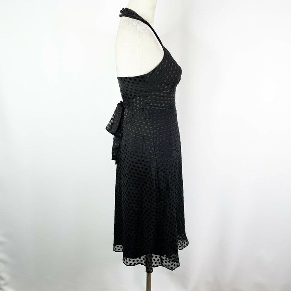 Vintage Betsey Johnson Dress Size 4 Silk Black Polka Dot Halter 90s 2000s Y2K - Picture 4 of 11